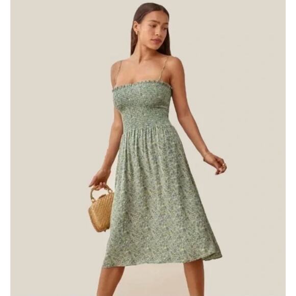 Reformation Dresses & Skirts - Reformation Sable Dress in Light Green Floral Size Small